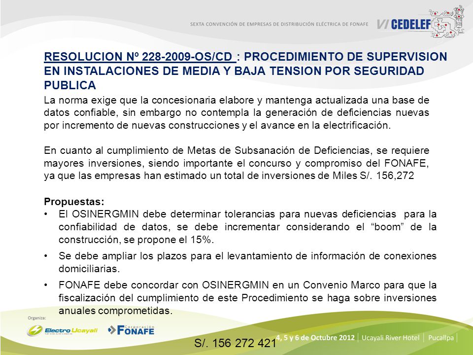 RESOLUCION Nº OS/CD : PROCEDIMIENTO DE SUPERVISION EN INSTALACIONES DE MEDIA Y BAJA TENSION POR SEGURIDAD PUBLICA
