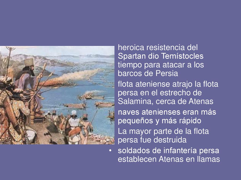 heroica resistencia del Spartan dio Temístocles tiempo para atacar a los barcos de Persia