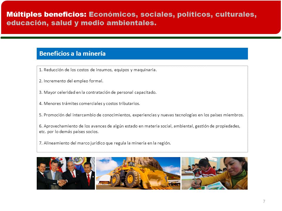 Beneficios a la minería