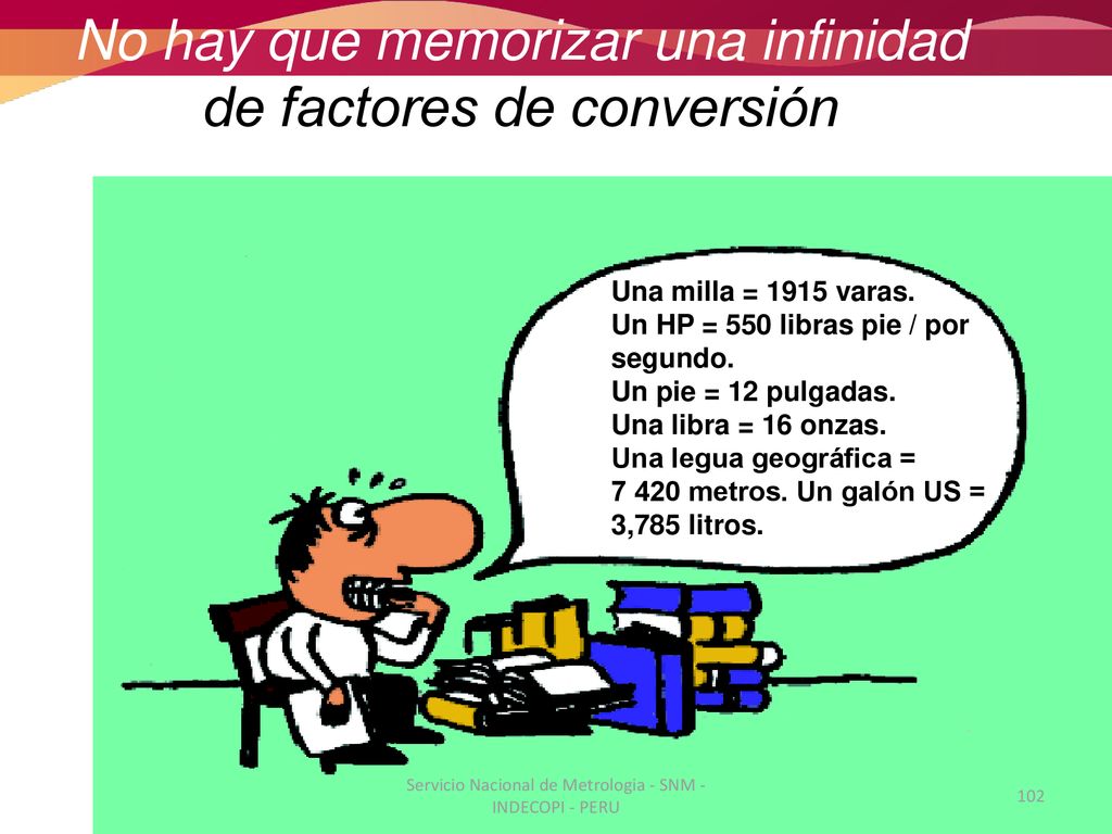 No hay que memorizar una infinidad de factores de conversión