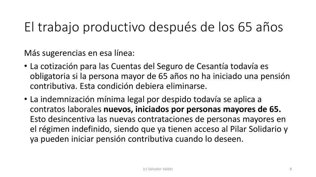 El trabajo productivo después de los 65 años