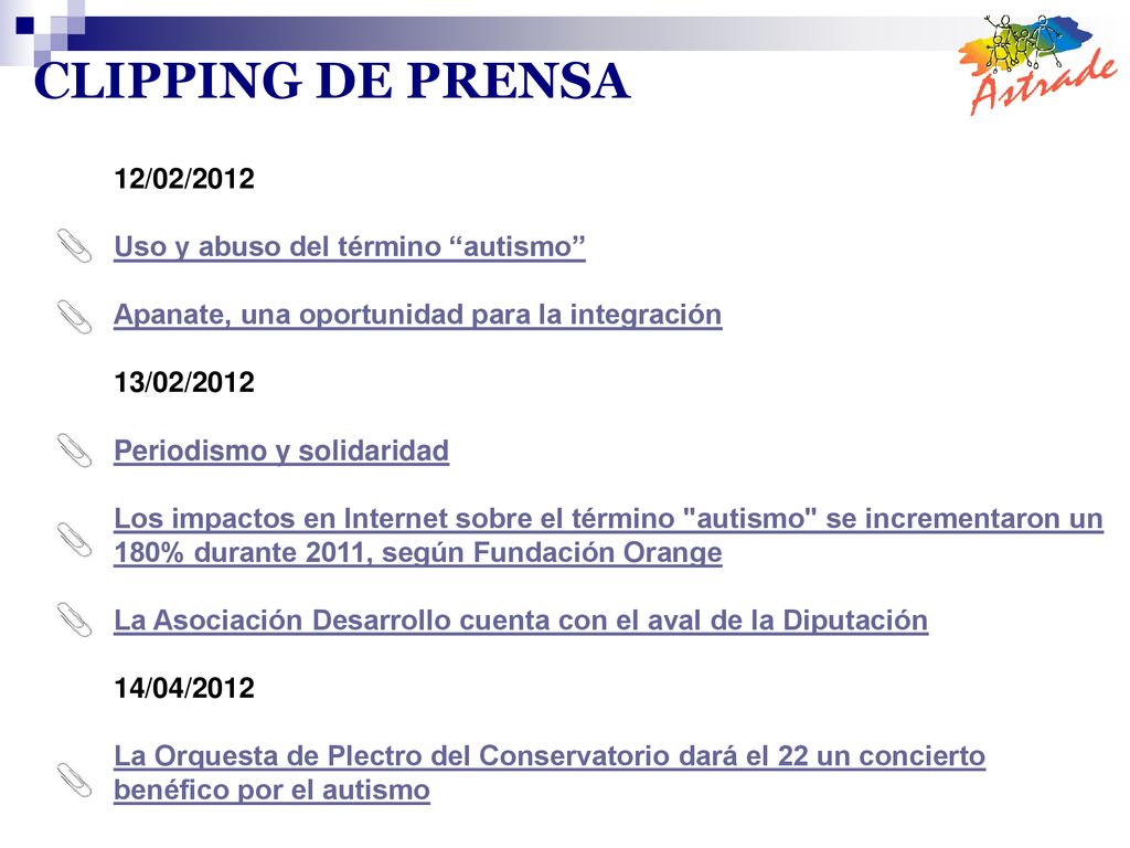 CLIPPING DE PRENSA 12/02/2012 Uso y abuso del término autismo