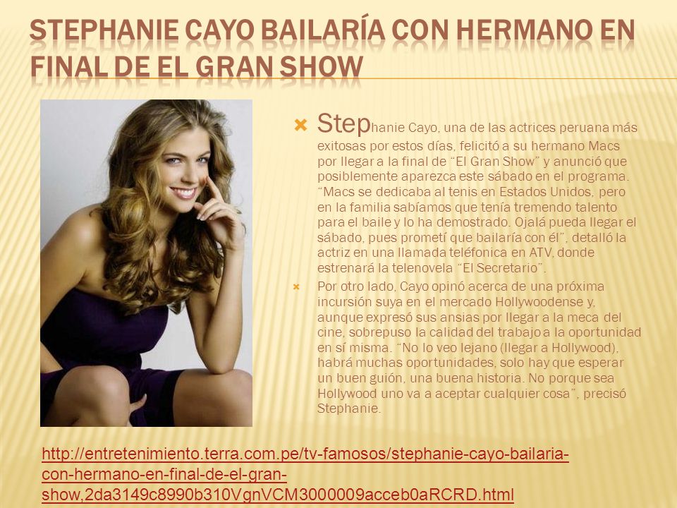 Stephanie Cayo bailaría con hermano en final de El Gran Show