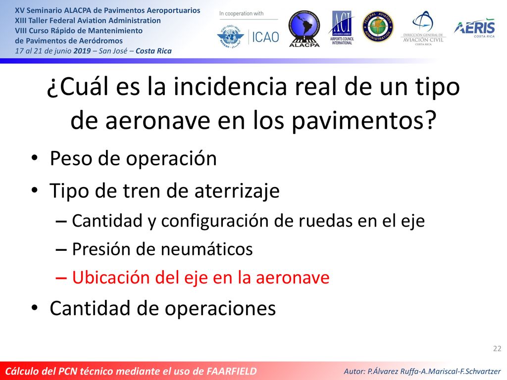 ¿Cuál es la incidencia real de un tipo de aeronave en los pavimentos