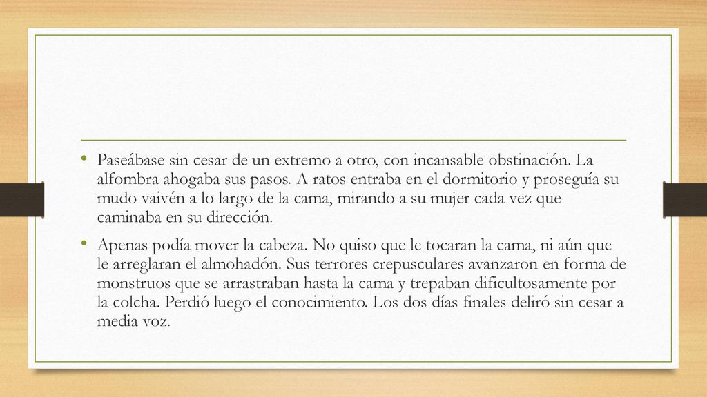 Paseábase sin cesar de un extremo a otro, con incansable obstinación