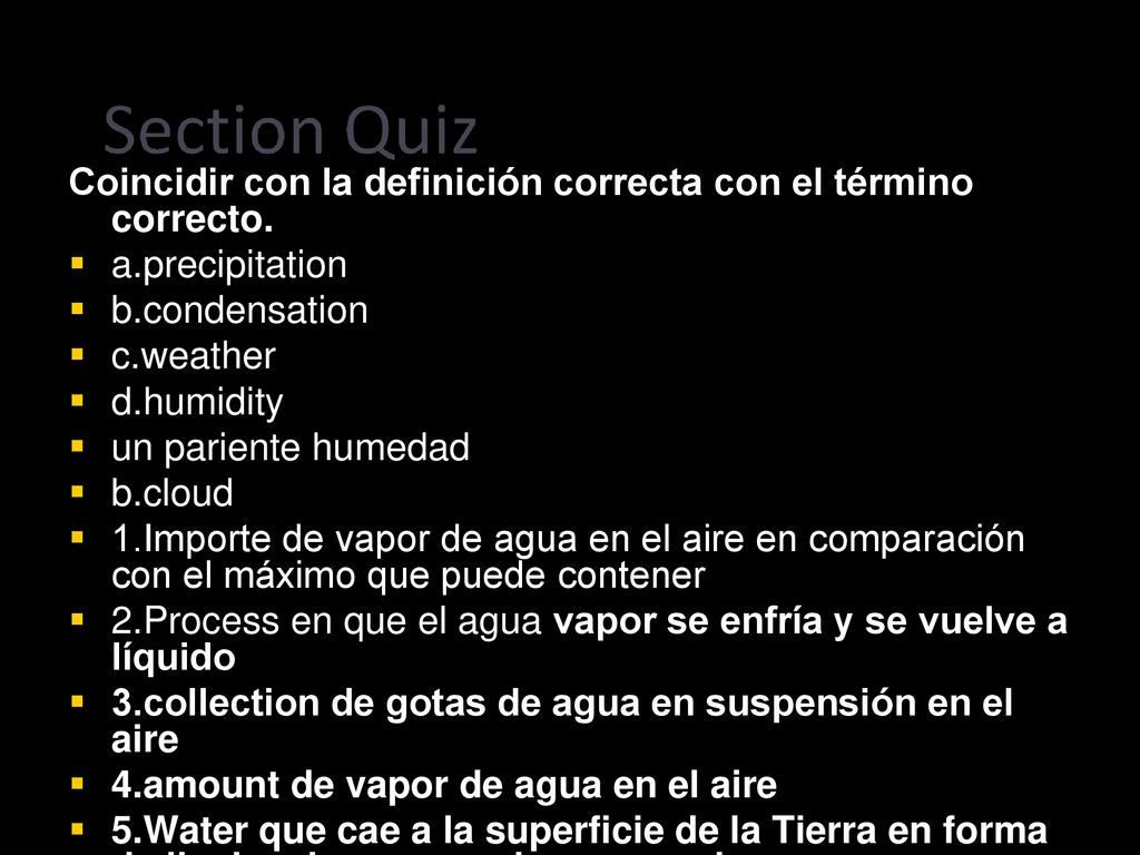 Coincidir con la definición correcta con el término correcto.