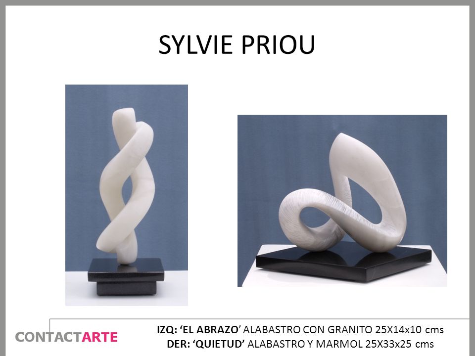 SYLVIE PRIOU IZQ: ‘EL ABRAZO’ ALABASTRO CON GRANITO 25X14x10 cms