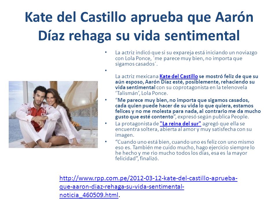 Kate del Castillo aprueba que Aarón Díaz rehaga su vida sentimental