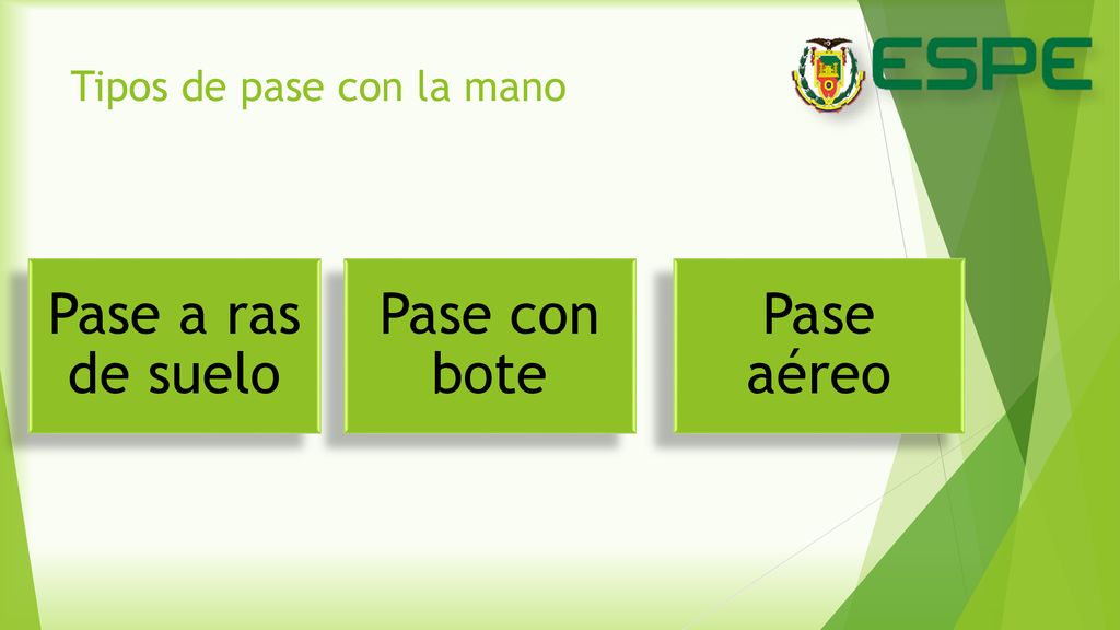 Tipos de pase con la mano