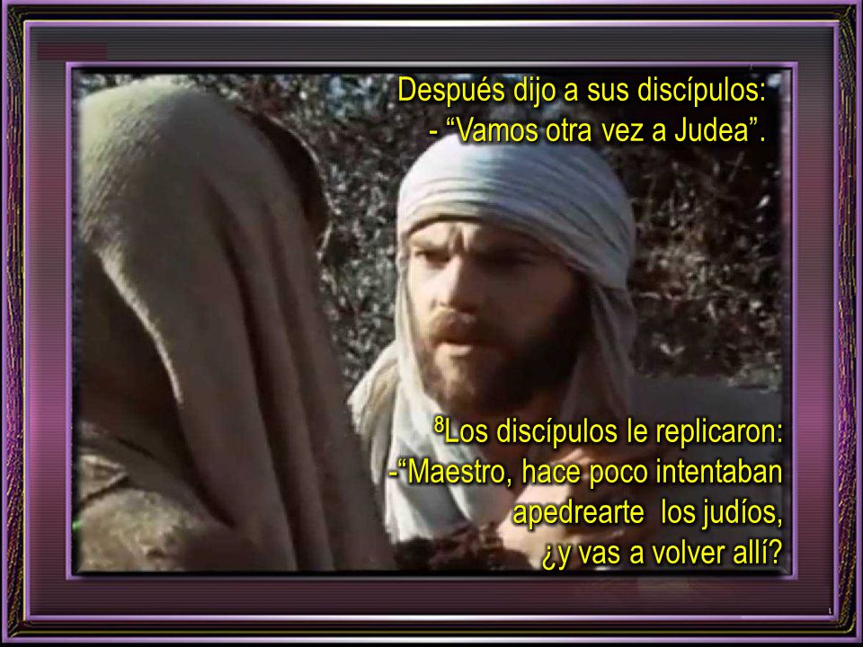 Después dijo a sus discípulos: - Vamos otra vez a Judea .