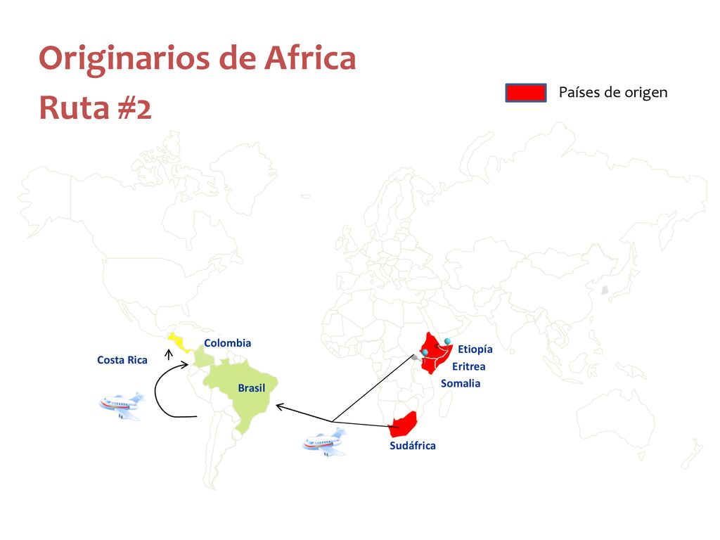 Originarios de Africa Ruta #2 Países de origen 10 Colombia Etiopía
