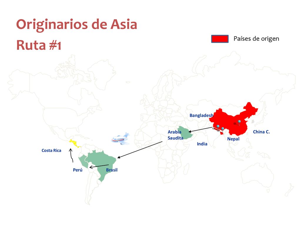Originarios de Asia Ruta #1 Países de origen 7 Arabia Saudita Perú