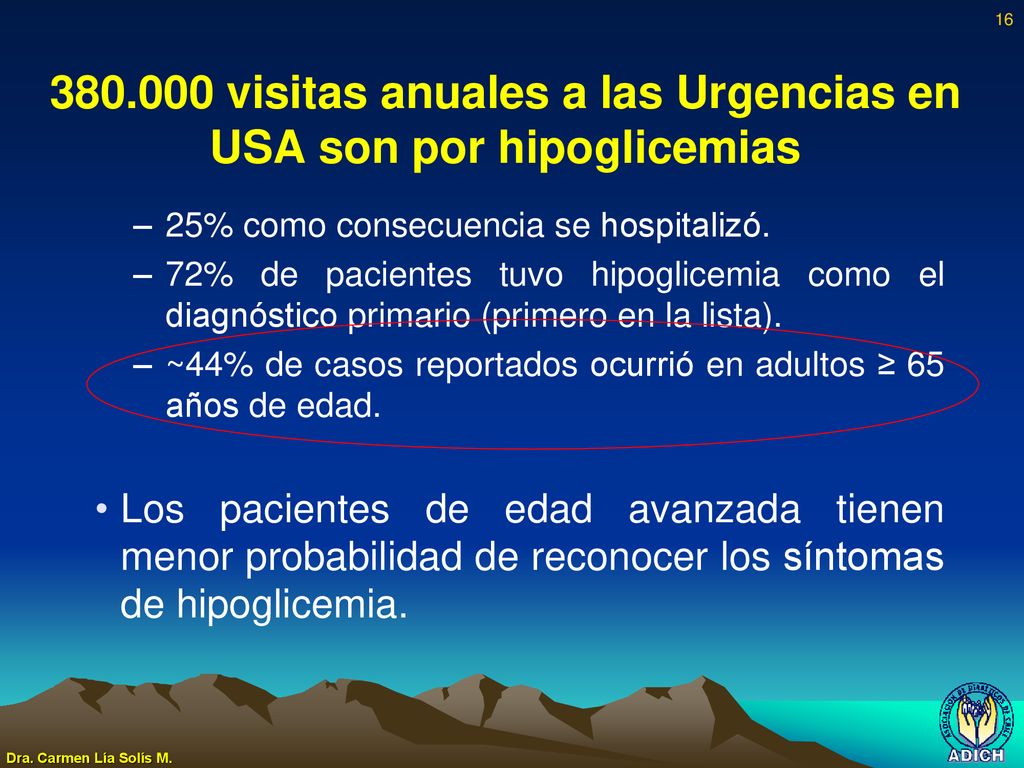 visitas anuales a las Urgencias en USA son por hipoglicemias