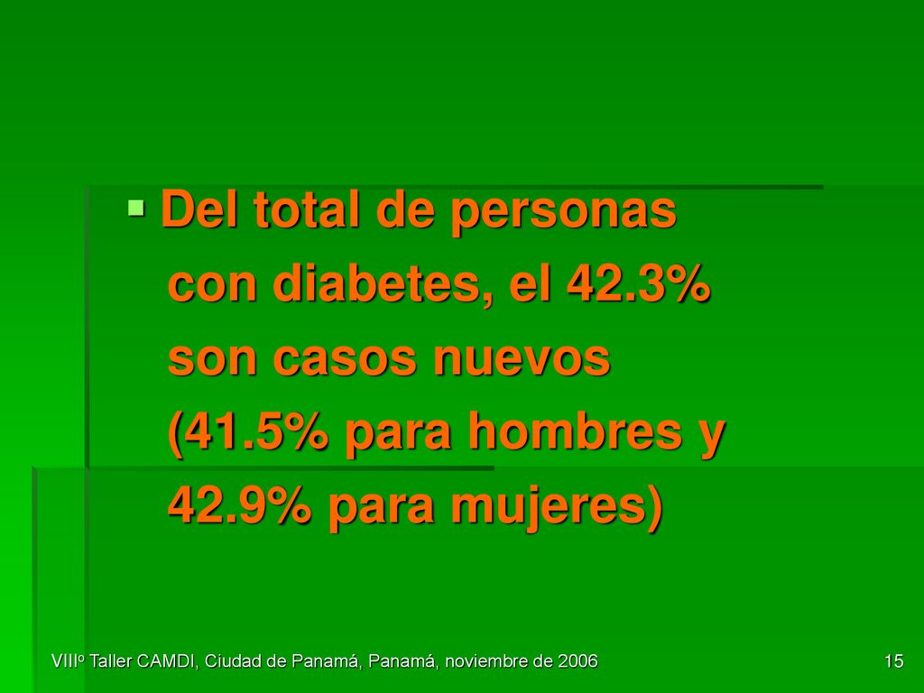 Del total de personas con diabetes, el 42.3% son casos nuevos