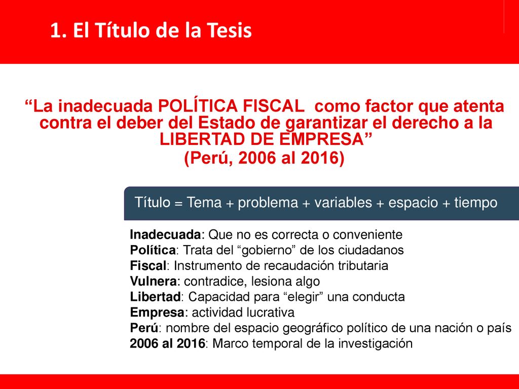 Título = Tema + problema + variables + espacio + tiempo