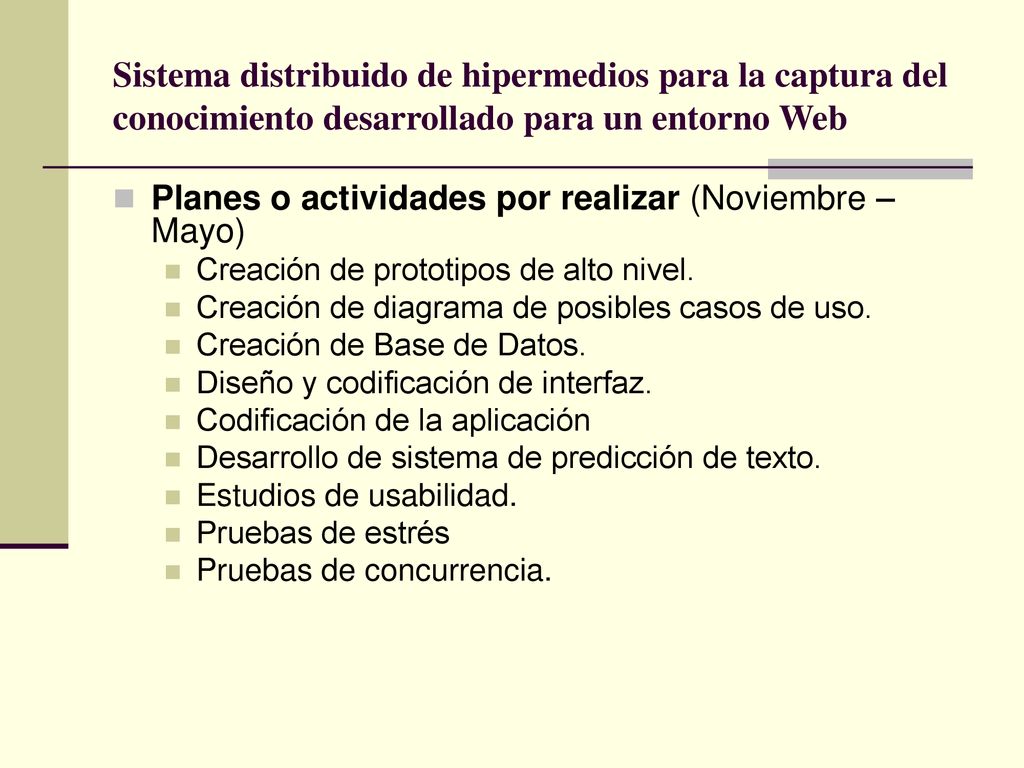 Sistema distribuido de hipermedios para la captura del conocimiento desarrollado para un entorno Web