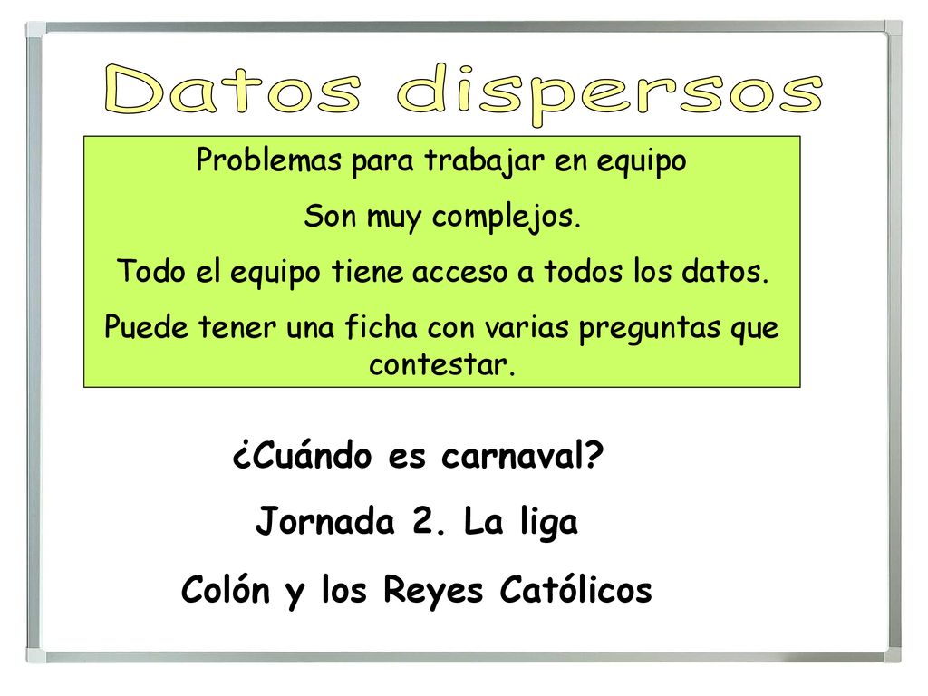 Datos dispersos ¿Cuándo es carnaval Jornada 2. La liga
