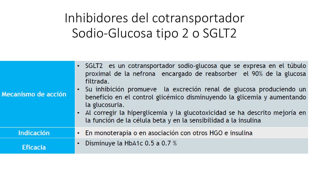 Inhibidores del cotransportador Sodio-Glucosa tipo 2 o SGLT2