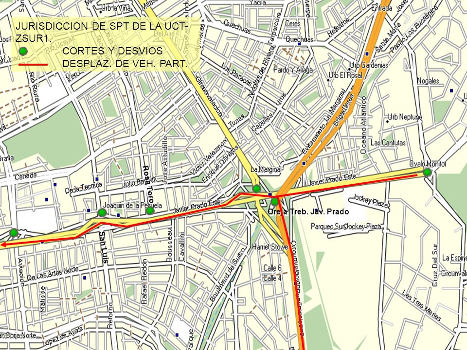 JURISDICCION DE SPT DE LA UCT- ZSUR1. CORTES Y DESVIOS