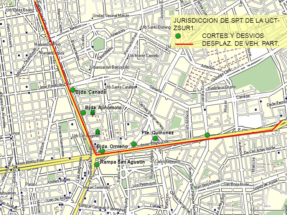 JURISDICCION DE SPT DE LA UCT- ZSUR1. CORTES Y DESVIOS