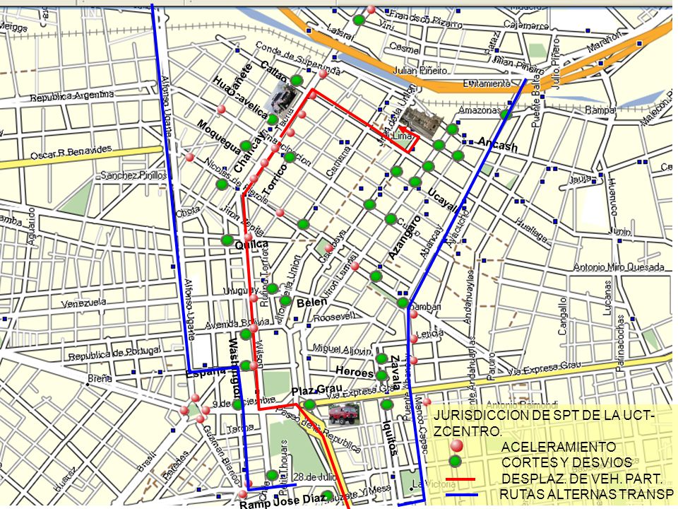 JURISDICCION DE SPT DE LA UCT- ZCENTRO. ACELERAMIENTO CORTES Y DESVIOS