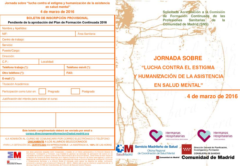 JORNADA SOBRE 4 de marzo de 2016 LUCHA CONTRA EL ESTIGMA
