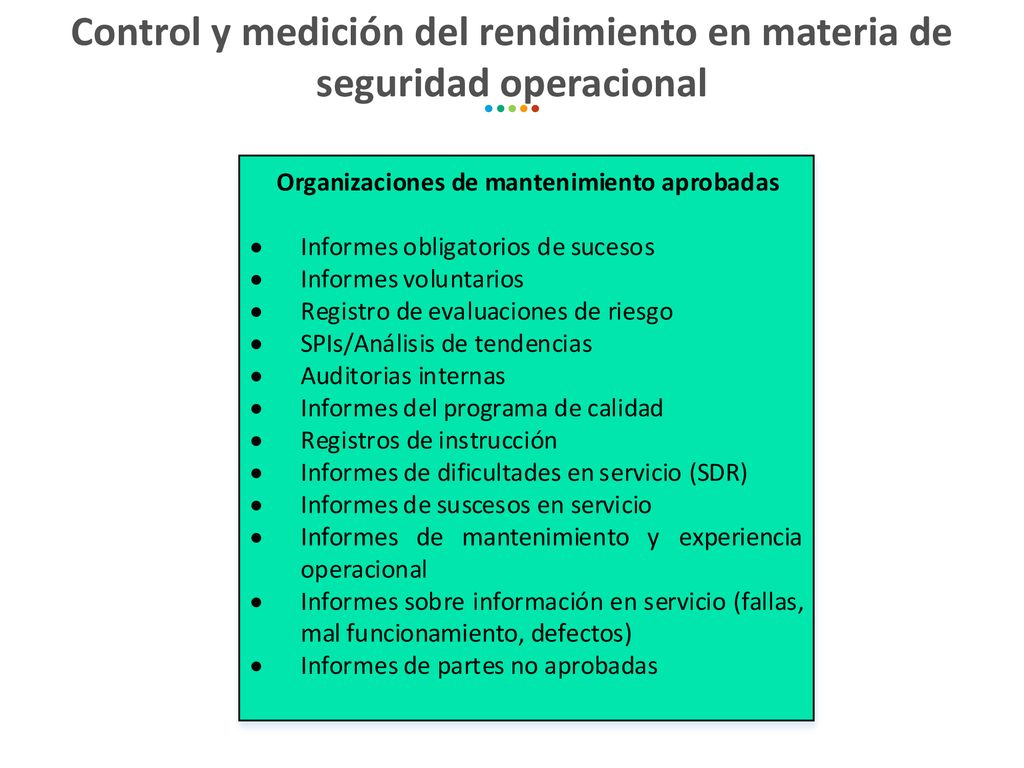 Control y medición del rendimiento en materia de seguridad operacional
