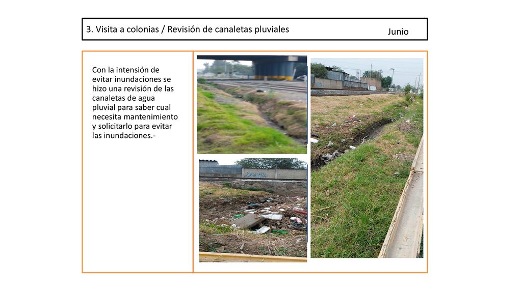 3. Visita a colonias / Revisión de canaletas pluviales Junio