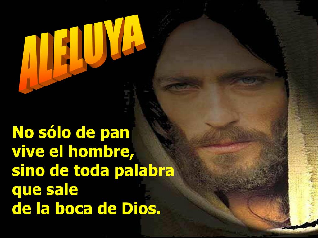 ALELUYA No sólo de pan vive el hombre, sino de toda palabra que sale de la boca de Dios.