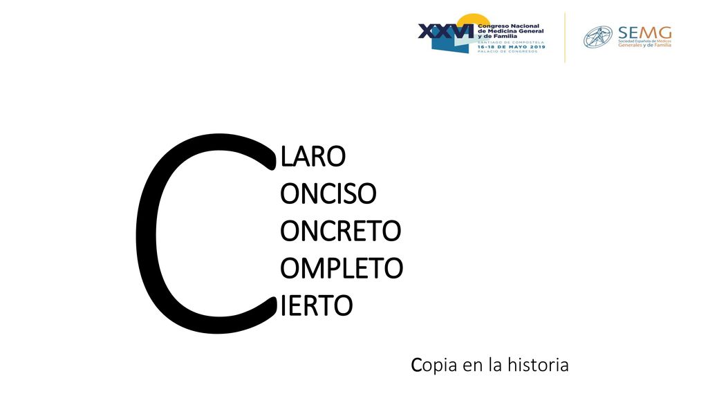 C LARO ONCISO ONCRETO OMPLETO IERTO Copia en la historia