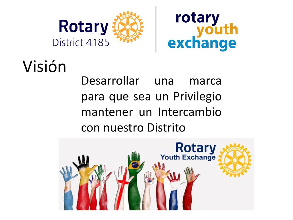 Visión Desarrollar una marca para que sea un Privilegio mantener un Intercambio con nuestro Distrito.