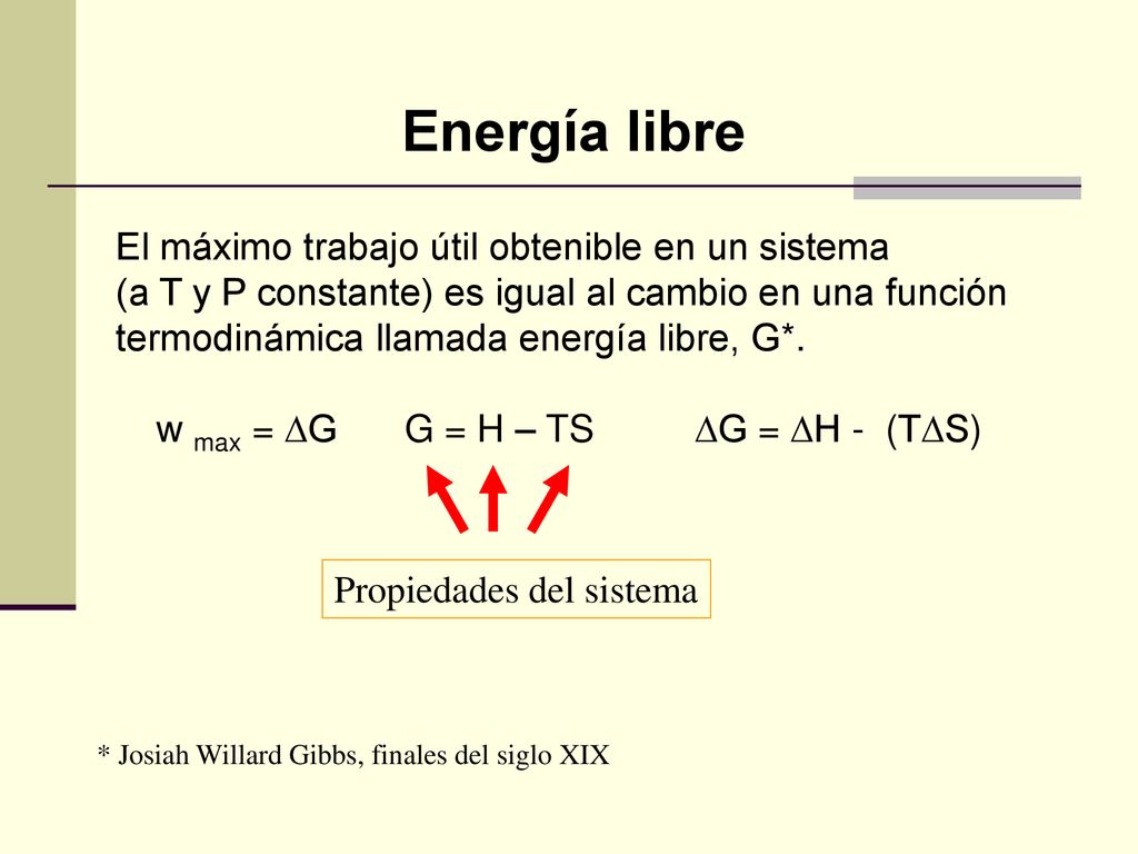 w max = ∆G G = H – TS ∆G = ∆H - (T∆S)