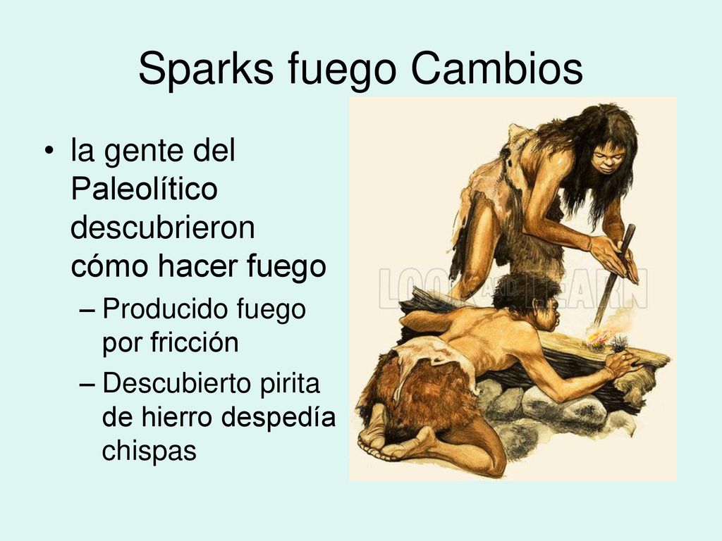 Sparks fuego Cambios la gente del Paleolítico descubrieron cómo hacer fuego. Producido fuego por fricción.