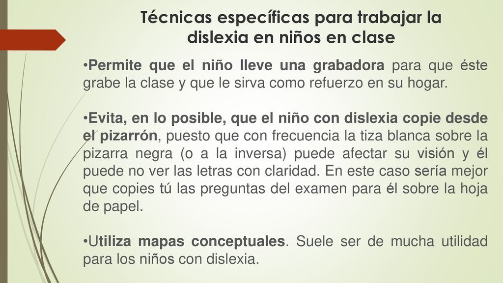 Técnicas específicas para trabajar la dislexia en niños en clase