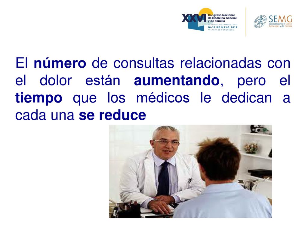 El número de consultas relacionadas con el dolor están aumentando, pero el tiempo que los médicos le dedican a cada una se reduce