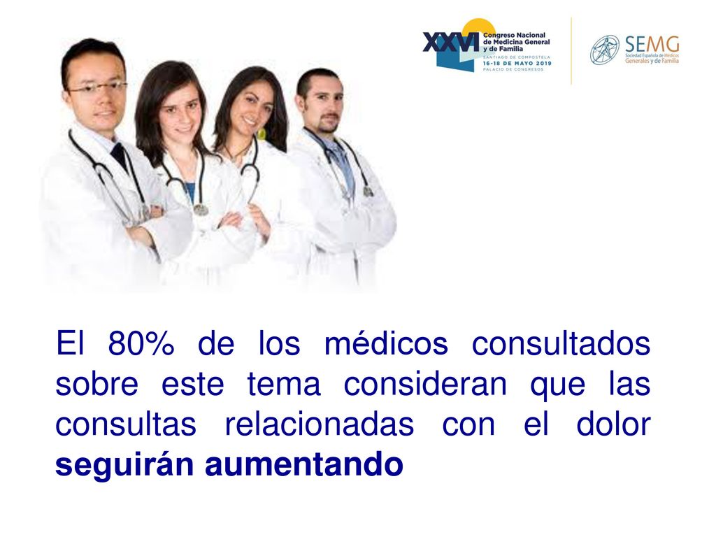 El 80% de los médicos consultados sobre este tema consideran que las consultas relacionadas con el dolor seguirán aumentando