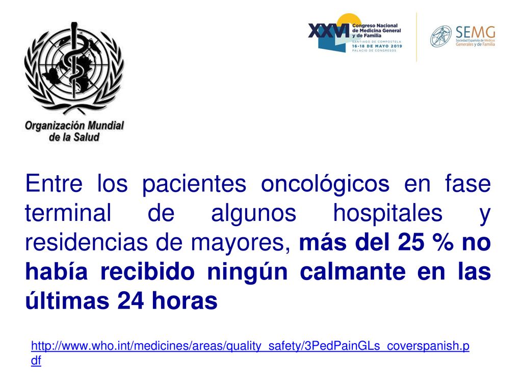 Entre los pacientes oncológicos en fase terminal de algunos hospitales y residencias de mayores, más del 25 % no había recibido ningún calmante en las últimas 24 horas