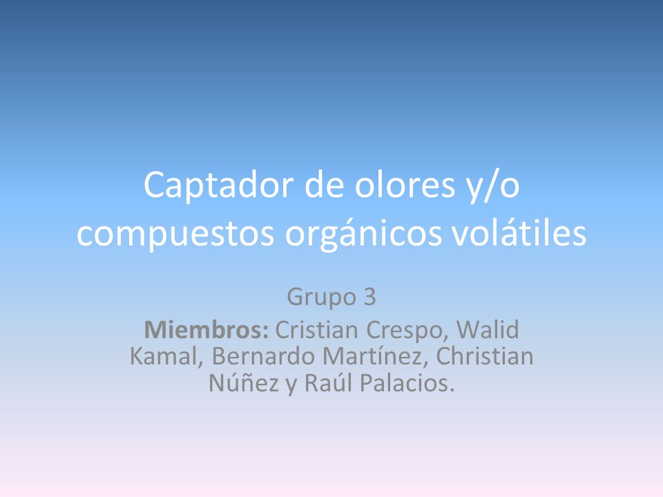 Captador de olores y/o compuestos orgánicos volátiles