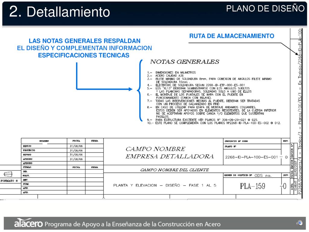 2. Detallamiento PLANO DE DISEÑO RUTA DE ALMACENAMIENTO