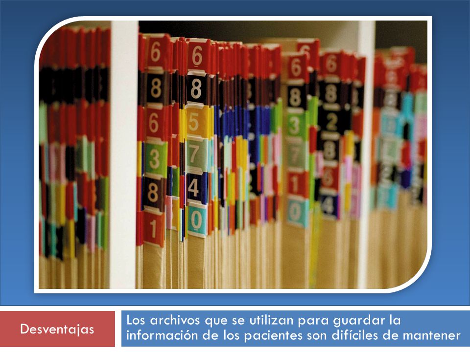 -En la mayoría de los hospitales públicos y privados, los procedimientos realizado a los pacientes y sus datos personales se registran en forma manual y en papel. Esto trae varios inconvenientes. Pensemos en un hospital publico como el hospital fernandez donde se atienden a miles de pacientes por mes. Por cada pacientes se debería registrar que tratamientos se realizado, los medicamentos suministrados, sus síntomas, a que especialidad fue derivado ….en fin, se tiene que guardar toda la informacion del paciente.
