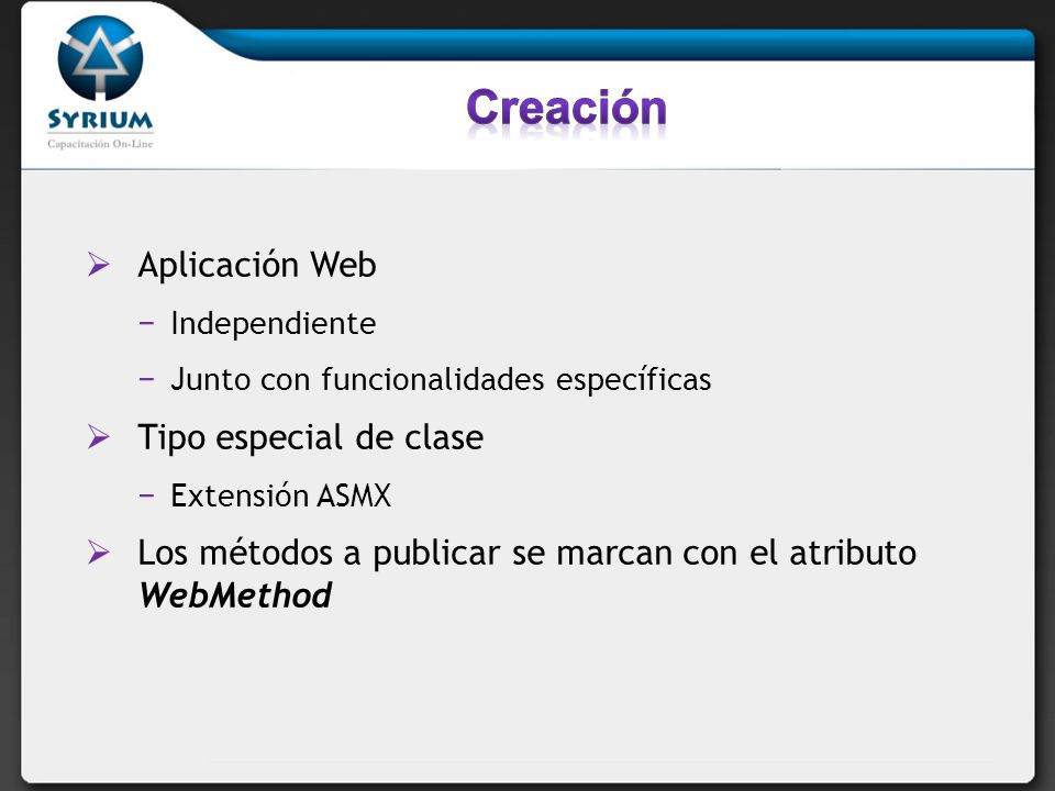 Creación Aplicación Web Tipo especial de clase
