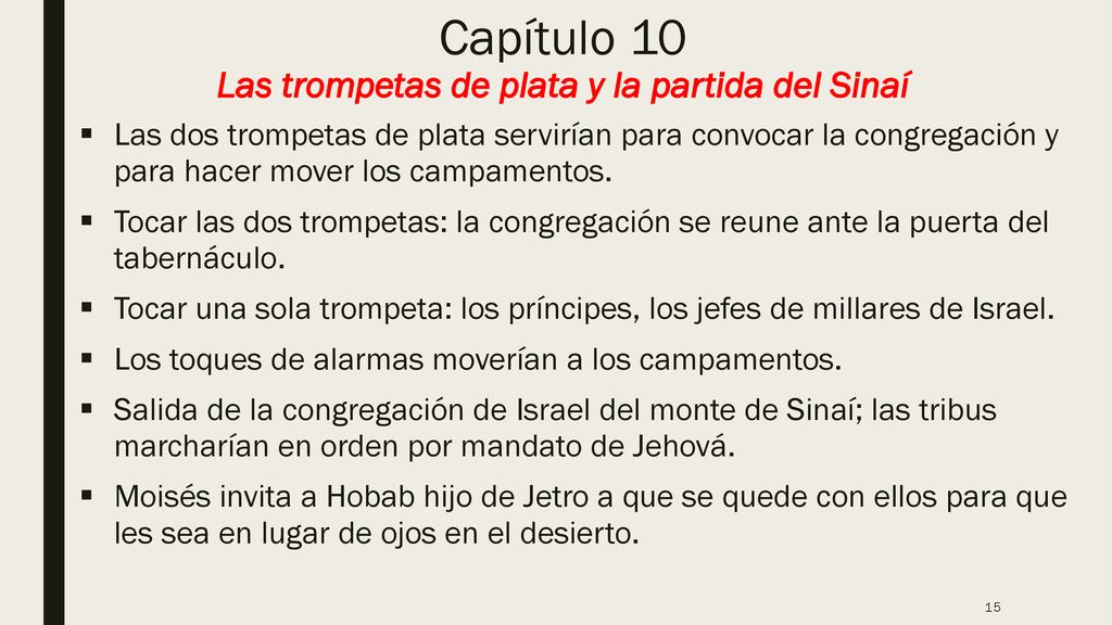 Capítulo 10 Las trompetas de plata y la partida del Sinaí