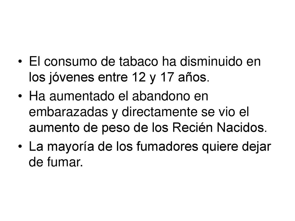 El consumo de tabaco ha disminuido en los jóvenes entre 12 y 17 años.
