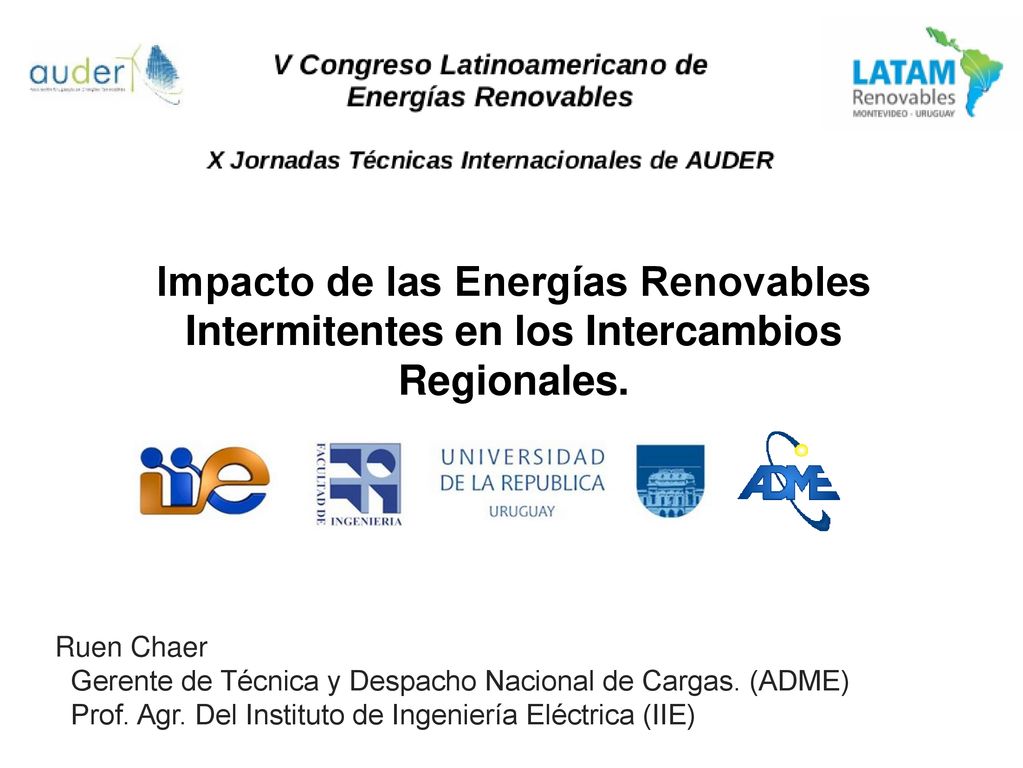 Impacto de las Energías Renovables Intermitentes en los Intercambios Regionales.