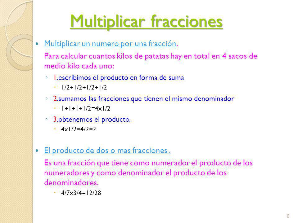 Multiplicar fracciones