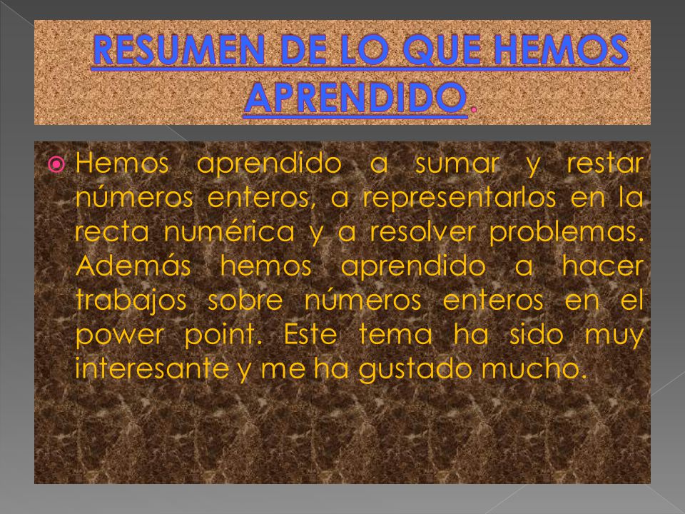 RESUMEN DE LO QUE HEMOS APRENDIDO.