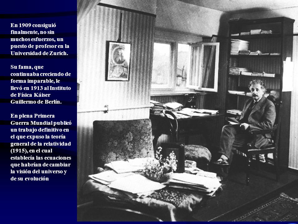En 1909 consiguió finalmente, no sin muchos esfuerzos, un puesto de profesor en la Universidad de Zurich.