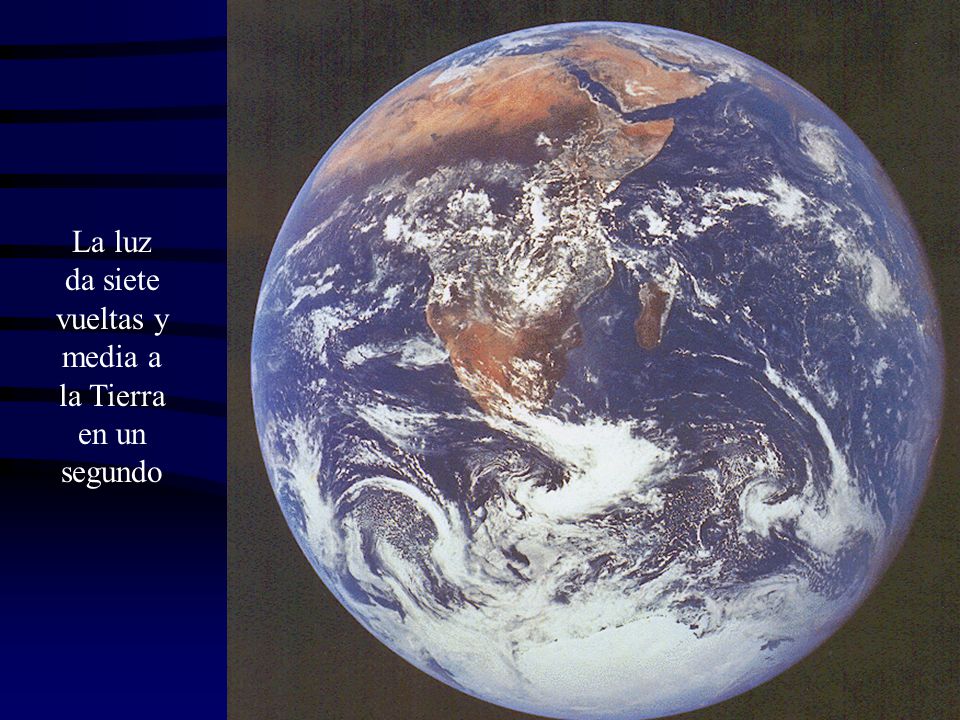 La luz da siete vueltas y media a la Tierra en un segundo