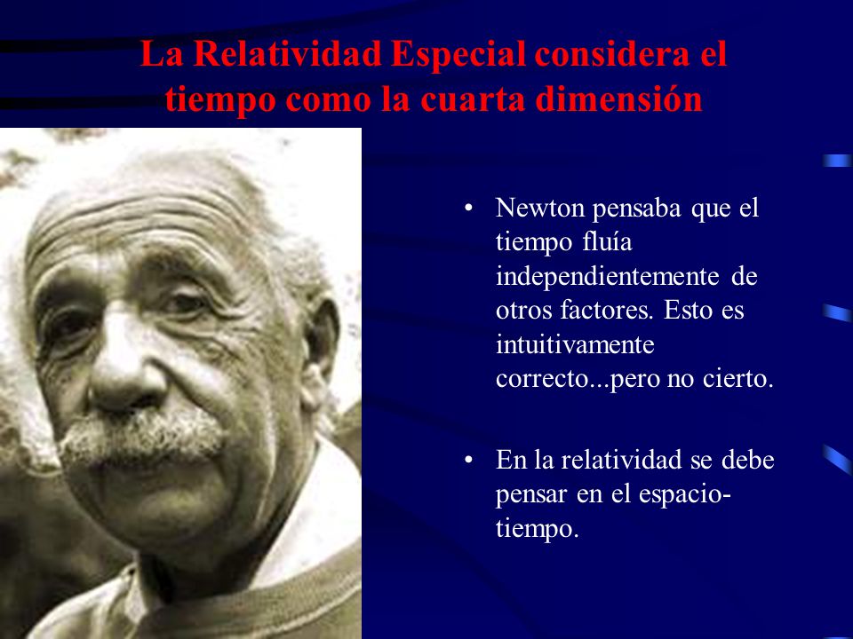 La Relatividad Especial considera el tiempo como la cuarta dimensión