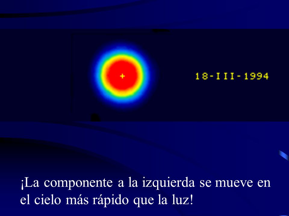 ¡La componente a la izquierda se mueve en el cielo más rápido que la luz!
